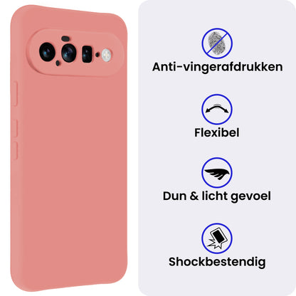 Google Pixel 11 Hoesje Siliconen Backcover Lichtgewicht - Lichtroze