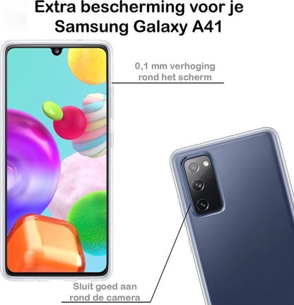 Samsung A41 Hoesje Siliconen Backcover Lichtgewicht - Transparant