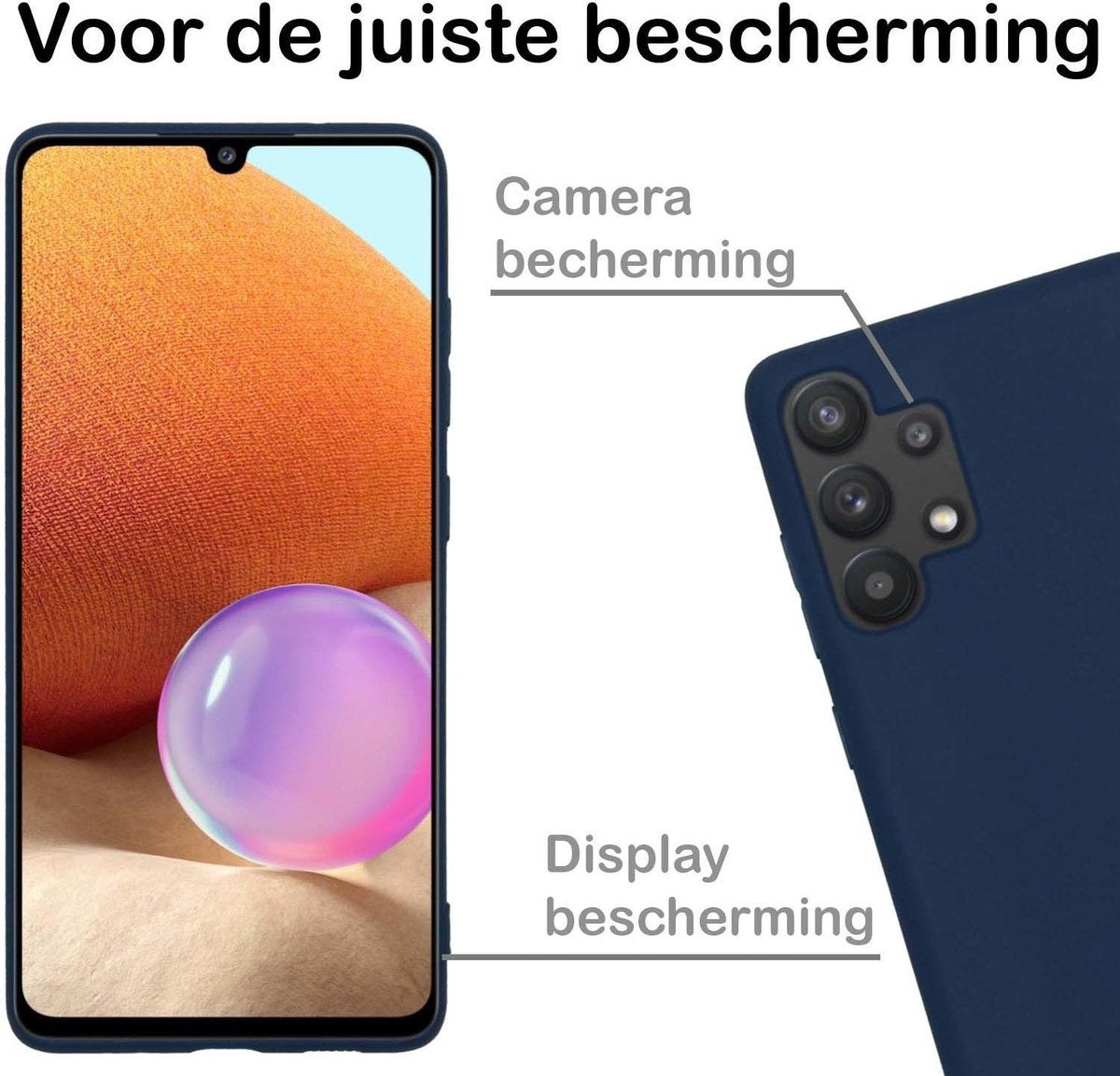 Samsung A32 5G Hoesje Siliconen - Donkerblauw