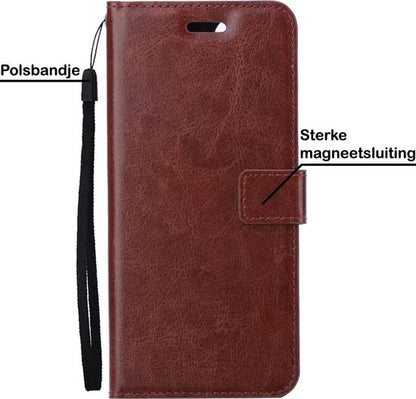 Samsung A22 4G Hoesje Bookcase Cover met Kaarthouder - Bruin