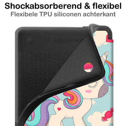 Kobo Clara 2E Bookcase Hoes Shockabsorberend - Eenhoorn
