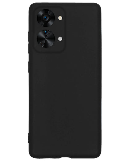 OnePlus Nord 2T Hoesje Siliconen Backcover Lichtgewicht - Zwart
