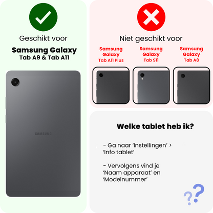 Samsung Galaxy Tab A11 Toetsenbord Hoes met Uitneembaar toetsenbord - Zwart