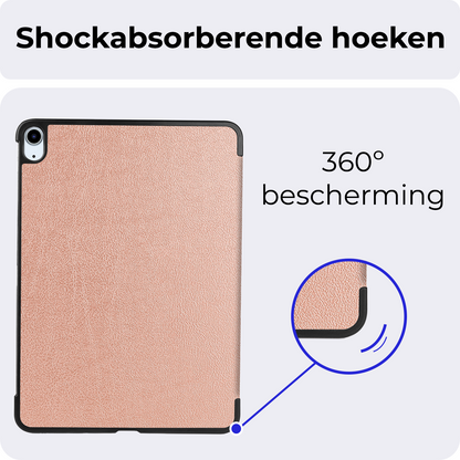 iPad Air 2024 / 2025 (11 inch) Trifold Bookcase Hoes - Rosé goud