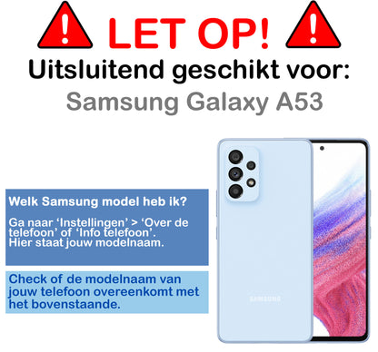 Samsung A53 Hoesje met Pasjeshouder Siliconen - Transparant