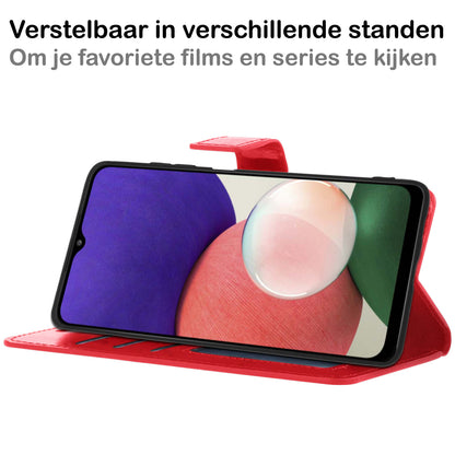 Samsung M22 Hoesje Bookcase Cover met Kaarthouder - Rood