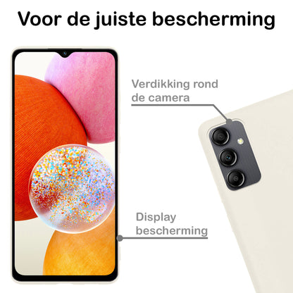 Samsung A14 Hoesje Siliconen Backcover Lichtgewicht - Wit