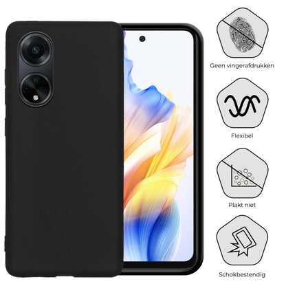 OPPO A98 Hoesje Siliconen Backcover Lichtgewicht - Zwart
