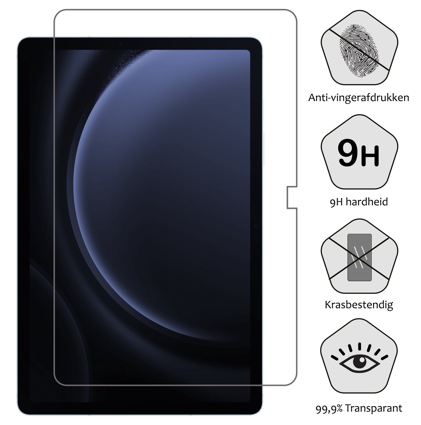 Samsung Galaxy Tab S9 FE Plus Screenprotector Tempered Glass