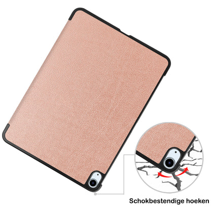 iPad Air 2022 Trifold Bookcase Hoes - Rosé goud
