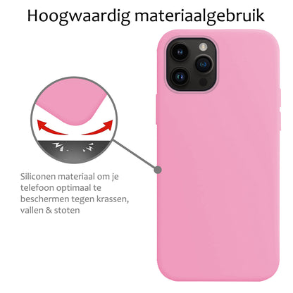 iPhone 15 Pro Hoesje Siliconen - Lichtroze