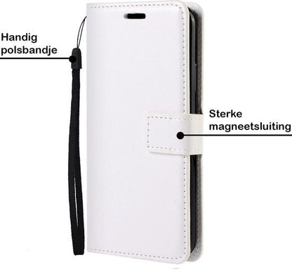 iPhone 12 Pro Hoesje Bookcase Cover met Kaarthouder - Wit