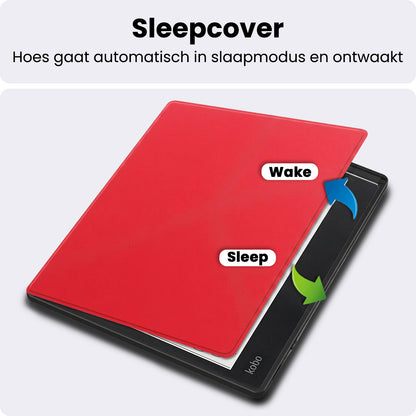 Kobo Elipsa 2E Bookcase Hoes Shockabsorberend - Rood