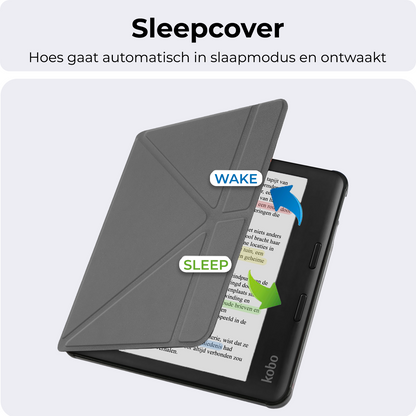 Kobo Libra Colour Trifold Bookcase Hoes - Grijs