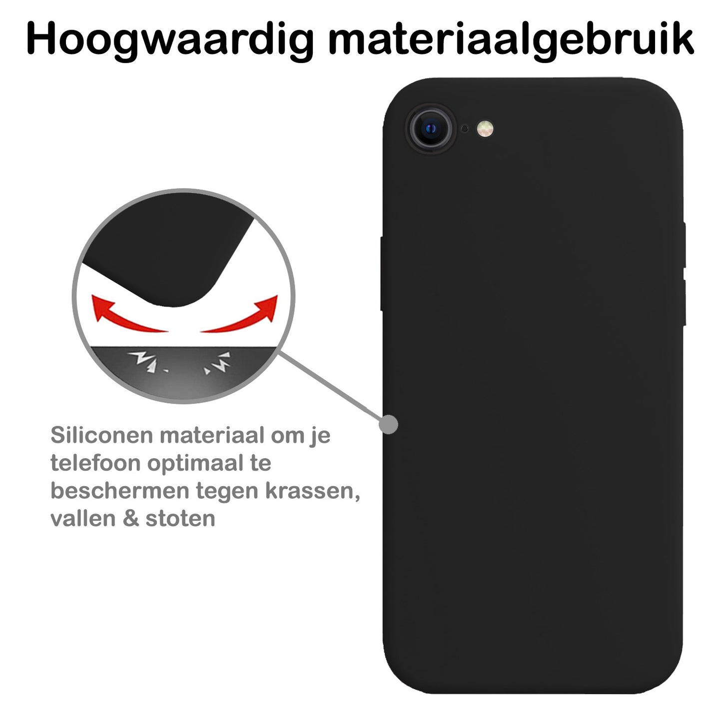 iPhone SE 2022 Hoesje Siliconen - Zwart