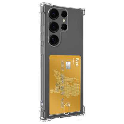 Samsung S25 Ultra Hoesje Kaarthouder Backcover Shockproof - Transparant