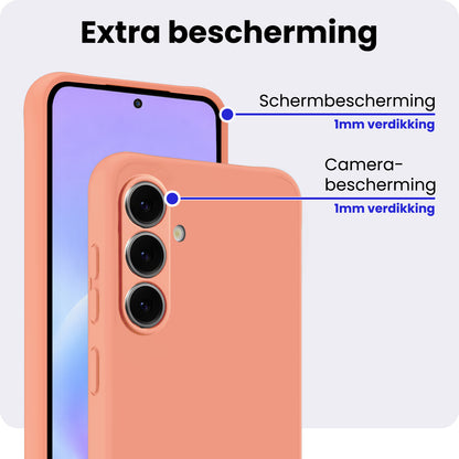 Samsung A57 Hoesje Siliconen Backcover Lichtgewicht - Perzik