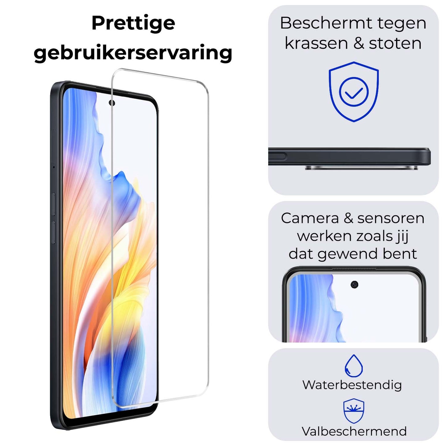 OPPO A98 Screenprotector Tempered Glass