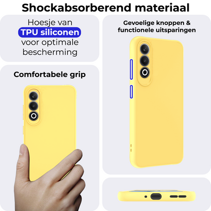 OnePlus Nord CE 4 Hoesje Siliconen Backcover Lichtgewicht - Geel