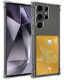 Samsung S24 Ultra Hoesje Kaarthouder Backcover Shockproof - Transparant