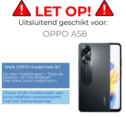 OPPO A58 Screenprotector Gehard Glas - Full Screen