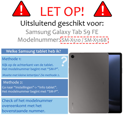 Samsung Galaxy Tab S9 FE Tablethoes Smcpen Met Screenprotector - Rood