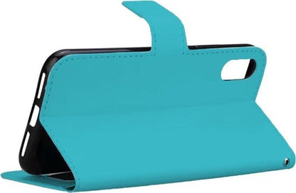 iPhone X Hoesje Bookcase Cover met Kaarthouder - Turquoise