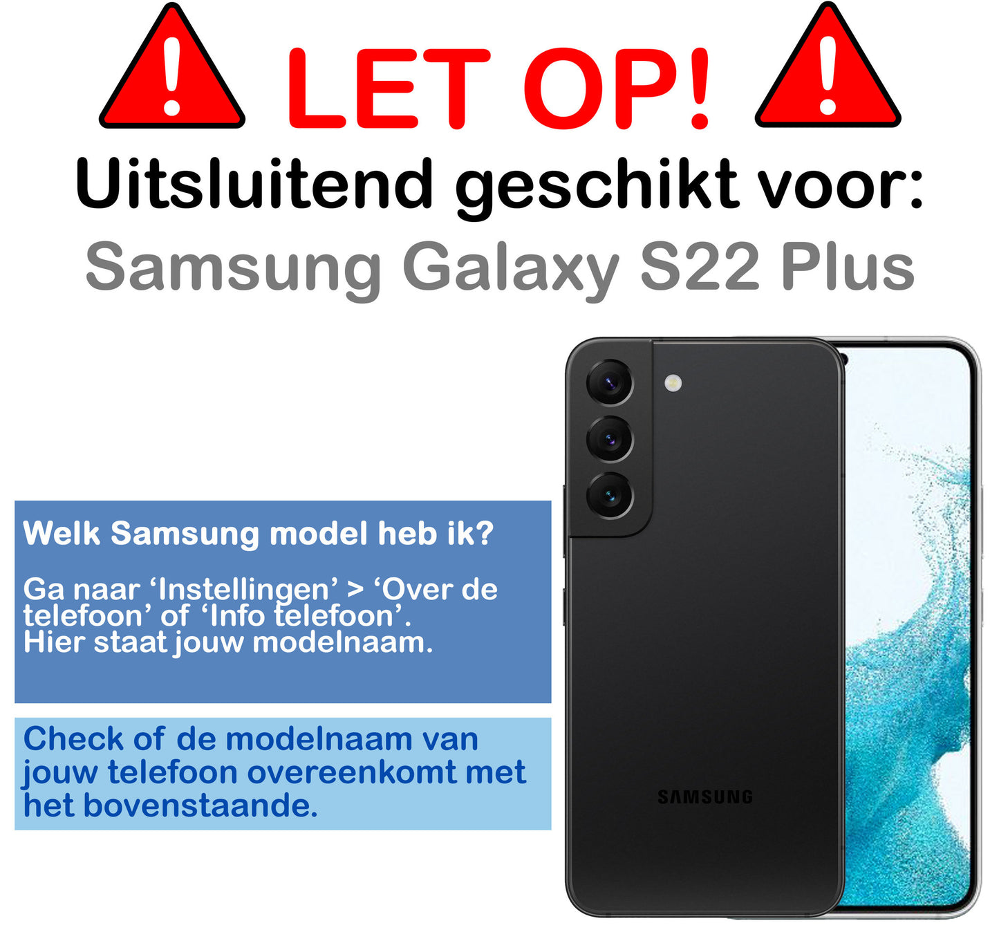 Samsung S22 Plus Hoesje Book Case Kunstleer - Zwart