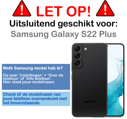 Samsung S22 Plus Hoesje Book Case Kunstleer - Zwart