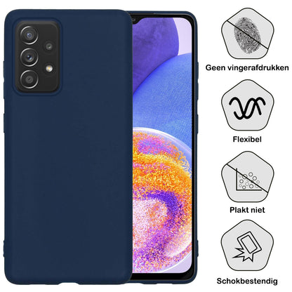 Samsung A23 Hoesje Siliconen Backcover Lichtgewicht - Donkerblauw