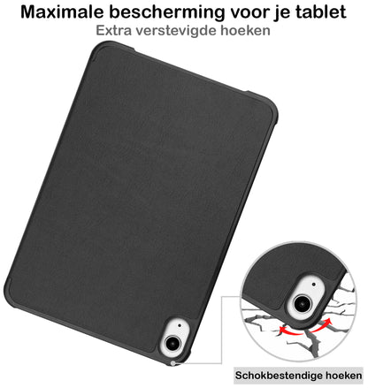 iPad Mini 6 Trifold Bookcase Hoes - Zwart