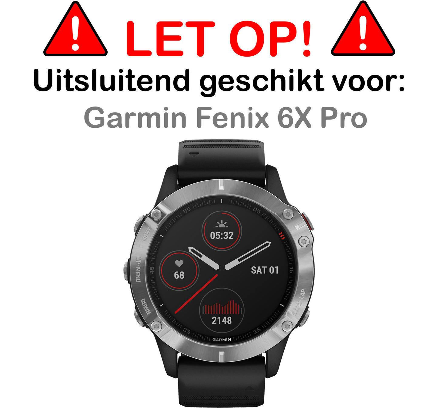 Garmin Fenix 6x Pro Screenprotector Tempered Glass