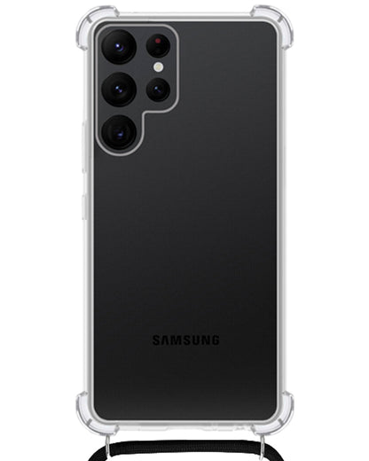 Samsung S22 Ultra Hoesje met Koord Backcover Shockproof - Transparant