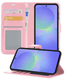 Samsung A36 Hoesje Bookcase Cover met Kaarthouder - Lichtroze