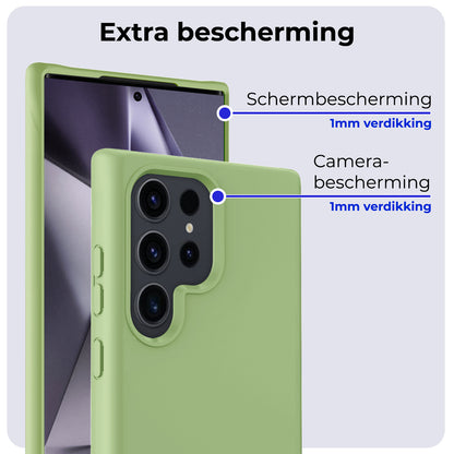 Samsung S24 Ultra Hoesje Siliconen Backcover Lichtgewicht - Groen