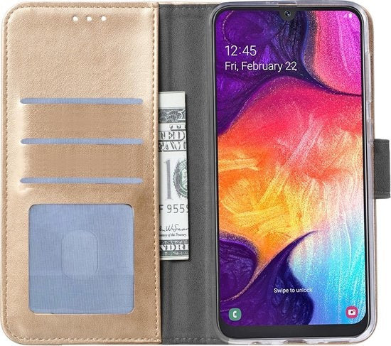 Samsung Galaxy A50 Hoesje Book Case Kunstleer - Goud