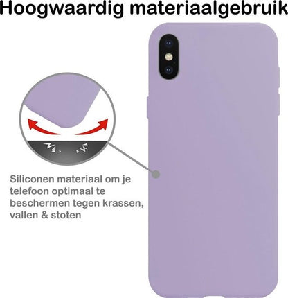 iPhone Xs Hoesje Siliconen Backcover Lichtgewicht - Lila