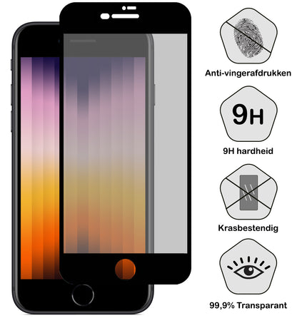 iPhone SE 2022 Screenprotector Gehard Glas - Privacy