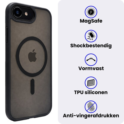 iPhone 17e Hoesje Geschikt voor Magsafe Backcover Shockproof - Zwart