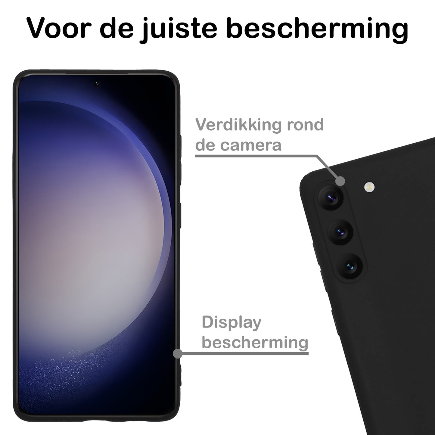 Samsung S23 Hoesje Siliconen - Zwart