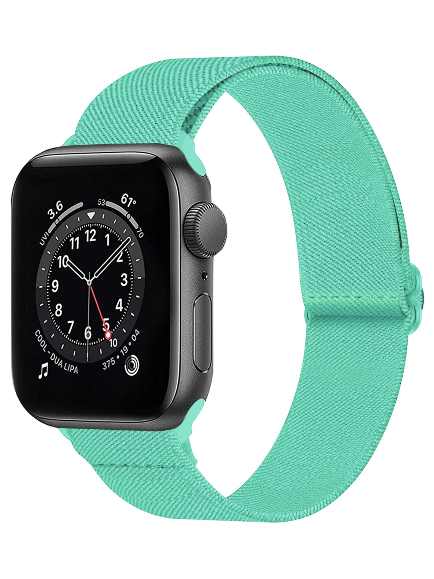 Horloge Bandje Geschikt Voor Apple Watch 1-8 / SE - 42/44/45 mm Bandje Stof - Mint