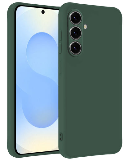 Samsung S25 Hoesje Siliconen Backcover Lichtgewicht - Donkergroen