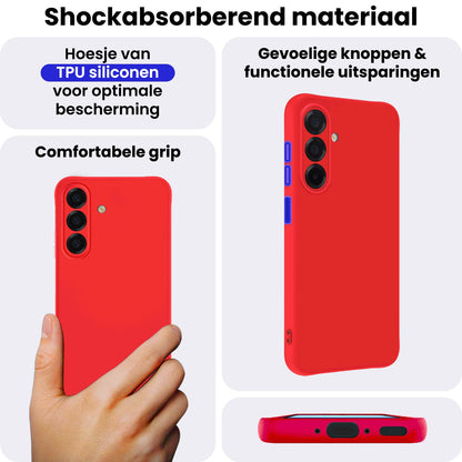 Samsung A17 Hoesje Siliconen Backcover Lichtgewicht - Rood