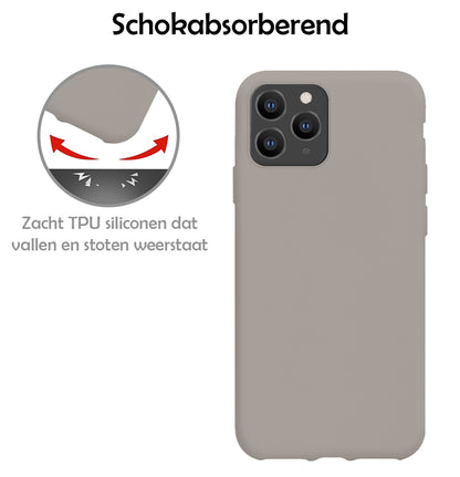 iPhone 11 Pro Hoesje Siliconen Backcover Lichtgewicht - Grijs