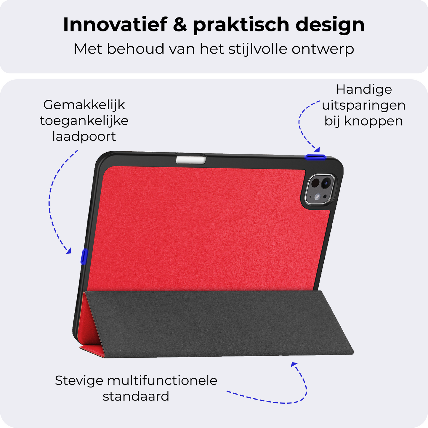 iPad Pro 2024 (11 inch) Hoesje Book Case Met Apple Pencil Uitsparing - Rood