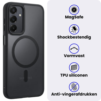 Samsung A25 Hoesje Geschikt voor Magsafe Backcover Shockproof - Zwart