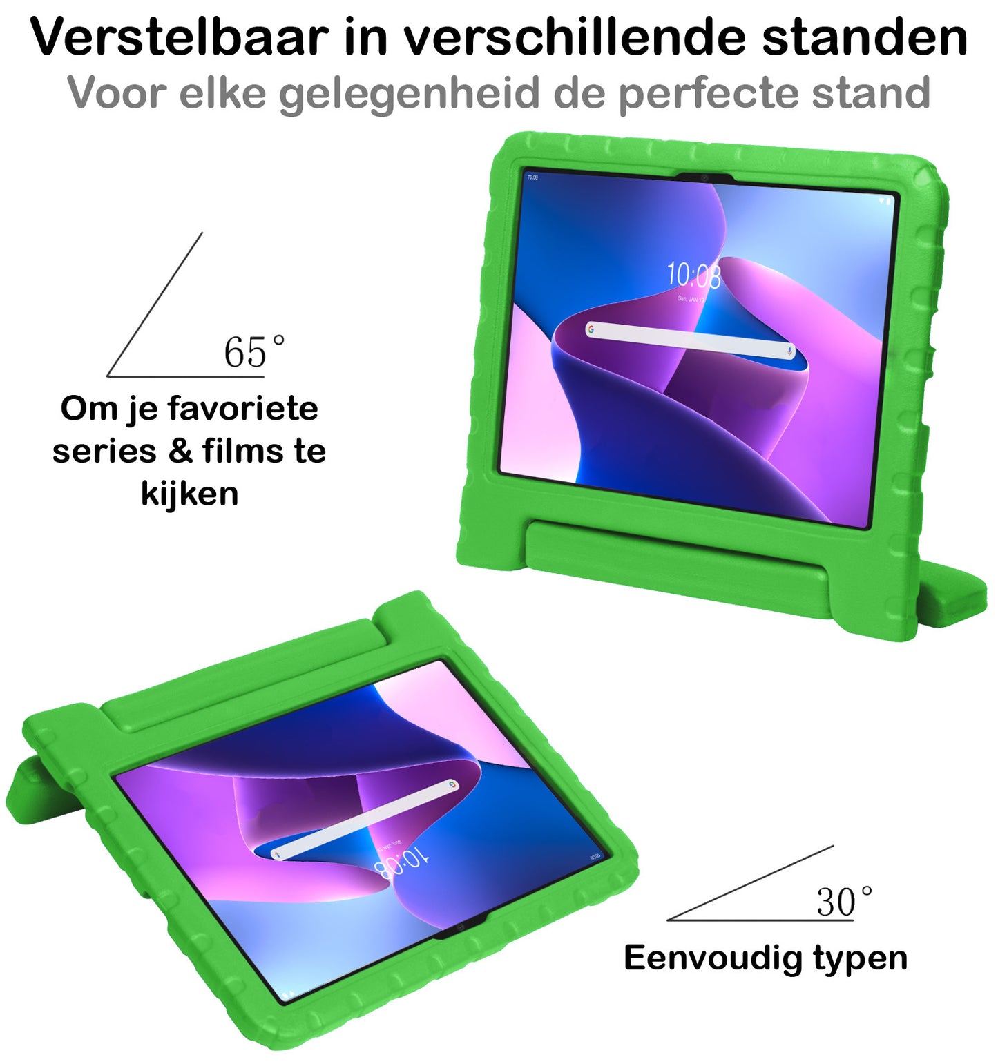 Lenovo Tab M10 Plus 3rd Gen Hoesje Kids Cover Bumper - Groen