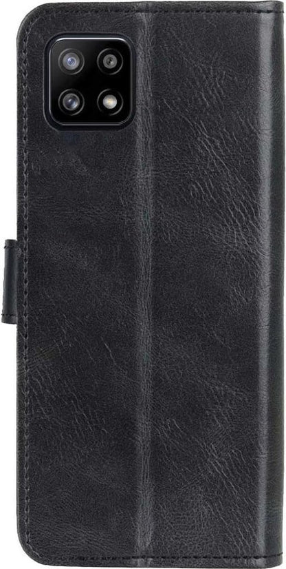 Samsung A22 5G Hoesje Bookcase Cover met Kaarthouder - Zwart