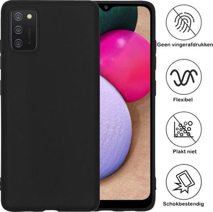 Samsung A02s Hoesje Siliconen Backcover Lichtgewicht - Zwart