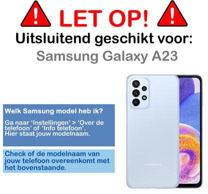 Samsung A23 Hoesje Book Case Kunstleer - Wit